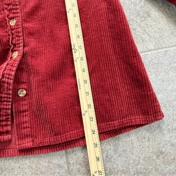 NorthStyle Corduroy Button Front Shirt Deep Red Size Medium - Picture 8 of 12